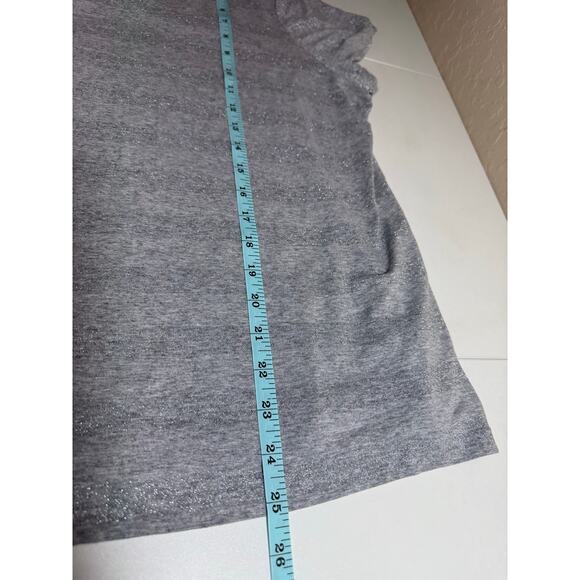 Talbots Women Top Grey Metallic Shimmer Long Sleeve 2XP - Picture 5 of 7